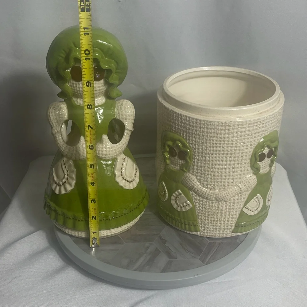 Vintage Treasure Craft Raggedy Ann Knife Holder Utensil Crock Set 1979 Kitchen